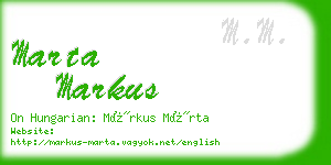 marta markus business card